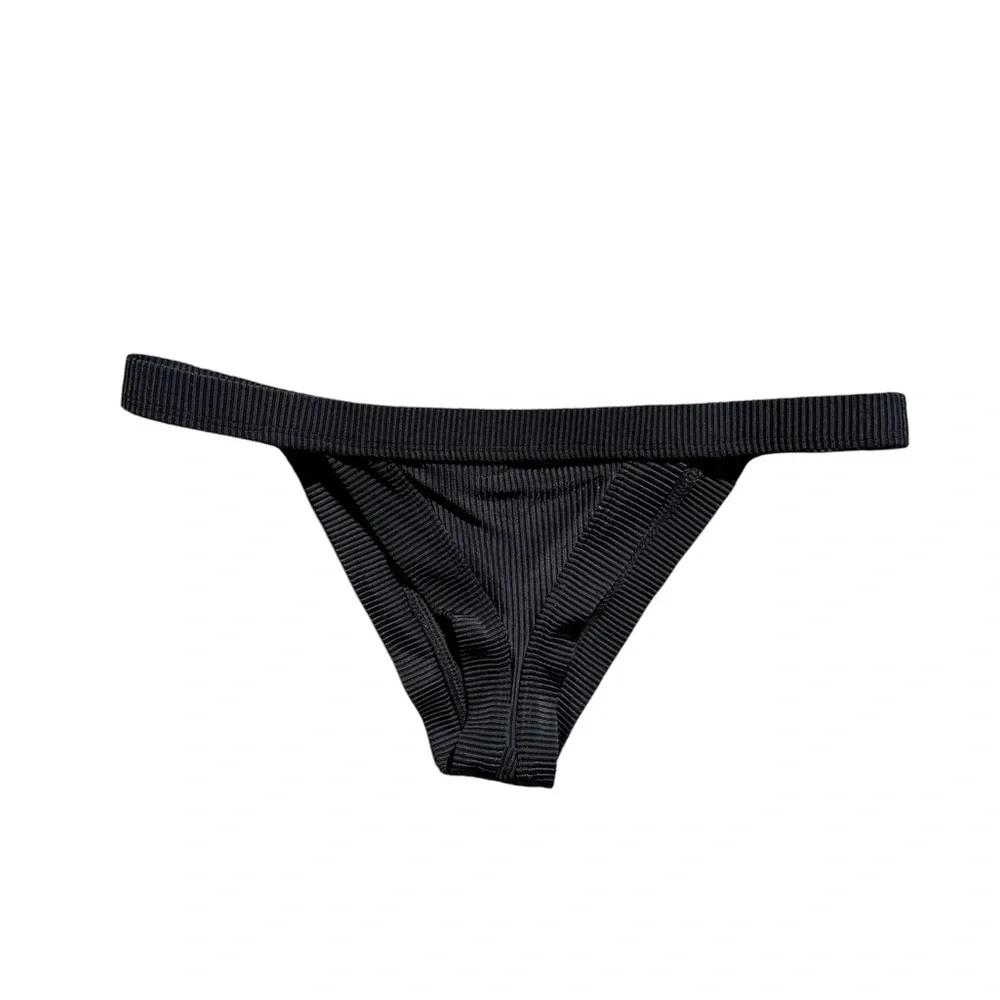 Frankie’s Bikini Black Ribbed Bikini Bottom